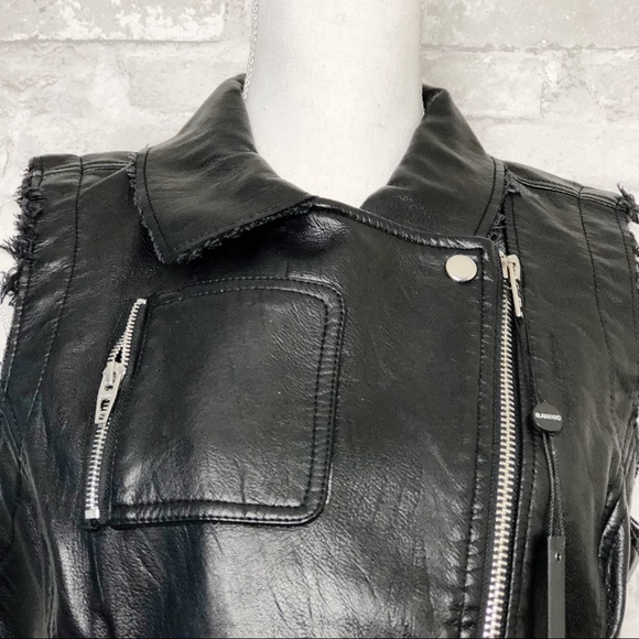 BLANK NYC NWT Black Vegan Leather Mouth Off Vest M - Picture 5 of 16
